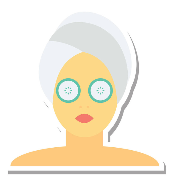 Woman Face Isolated  Vector Icon - Vector, Image