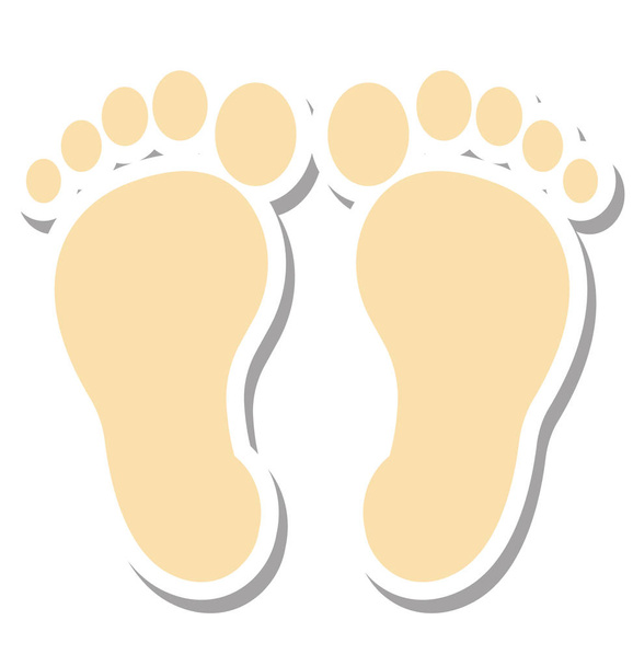 Footprint Isolated  Vector Icon - Vector, Image