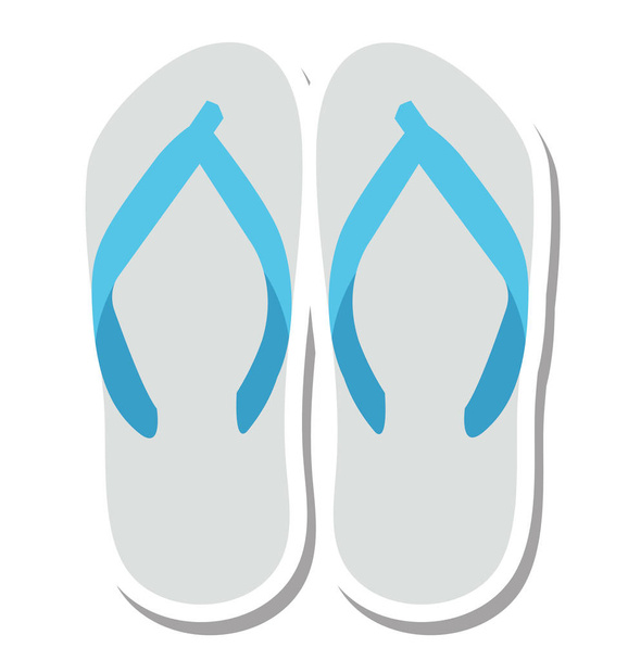 Flip Flops Isolated  Vector Icon - Vector, Image