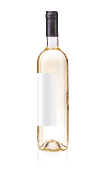 white wine bottle on white background - Fotoğraf, Görsel