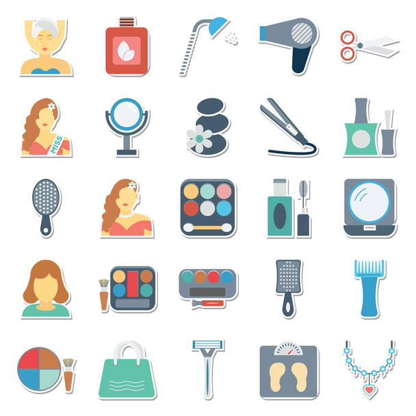 Beauty and Spa Isolated Vector Icons Use for Beauty Salon and spa Projects  - Vector, Image