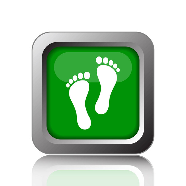 Foot print icon. Internet button on black background - Photo, Image