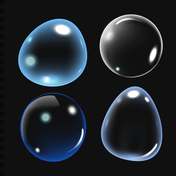 Bubbles under water vector illustration on black background - Διάνυσμα, εικόνα