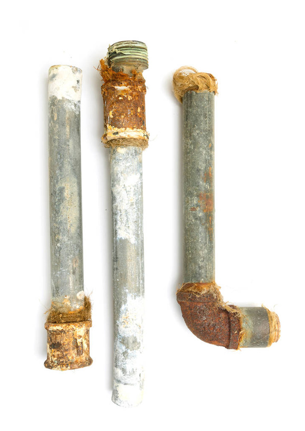 rusty metal pipe on a white background - Photo, Image