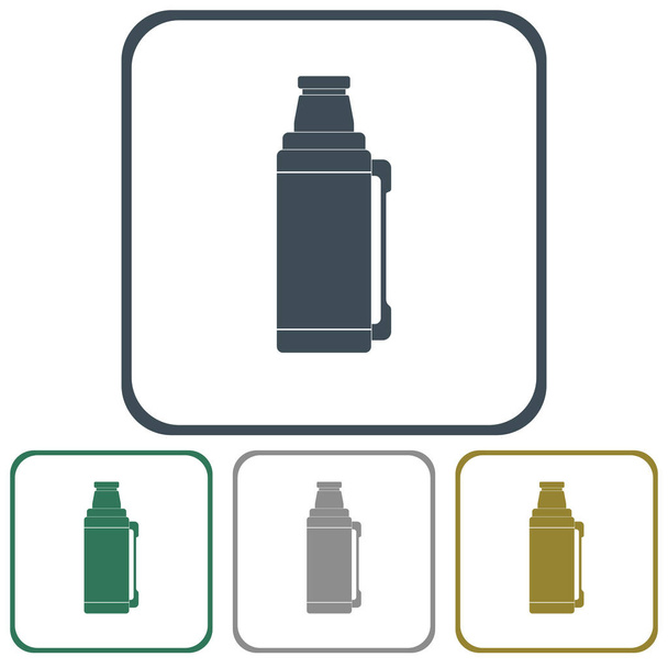Термос контейнер значок, кемпинг и туристическое оборудование. Векторные иллюстрации
 - Вектор,изображение