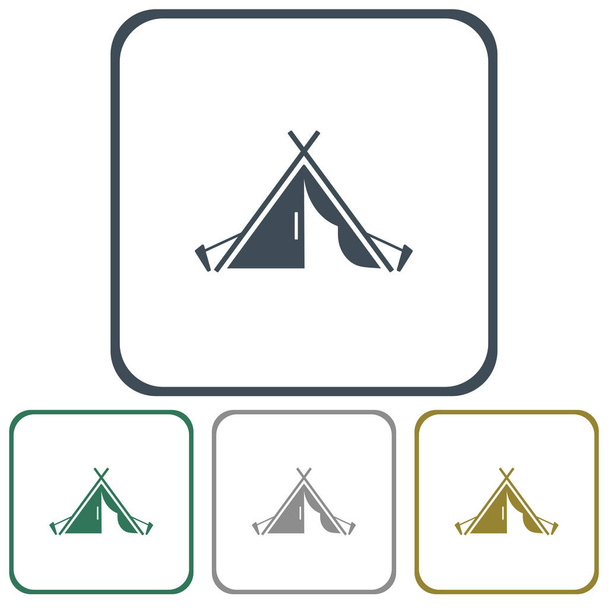 Stilizált ikon turisztikai sátor. Vektoros illustratio - Vektor, kép