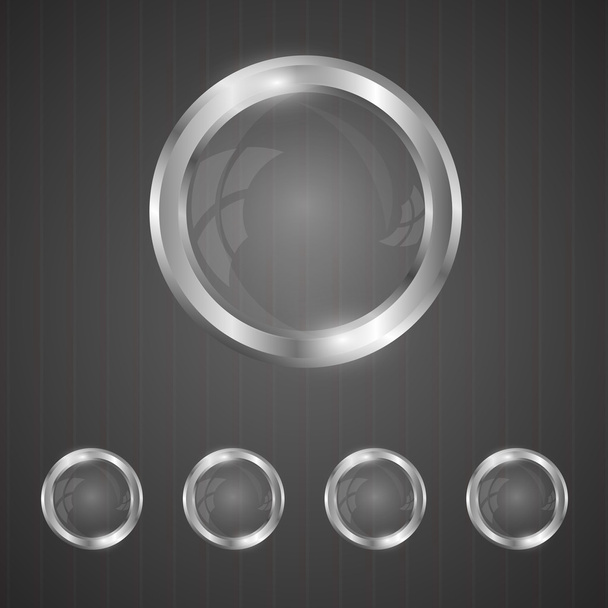 Ilustración vectorial botones de cristal plata
  - Vector, Imagen