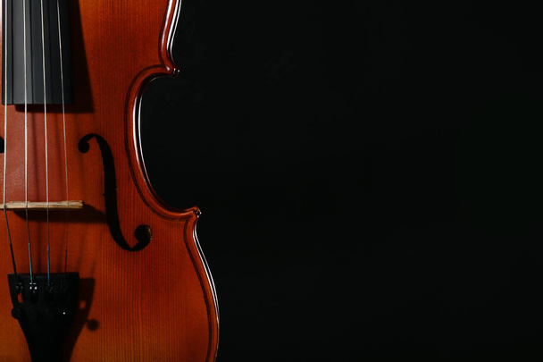 Violin on black background - Foto, Imagen