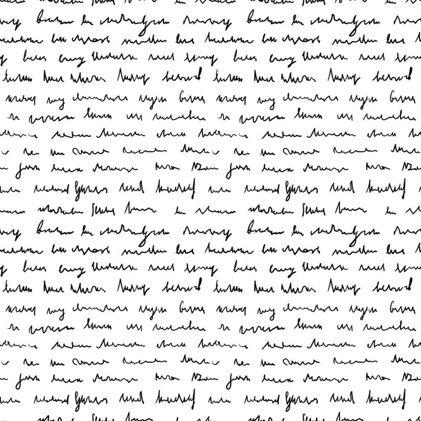 Handwriting background seamless pattern grunge letters words - Vector, Image