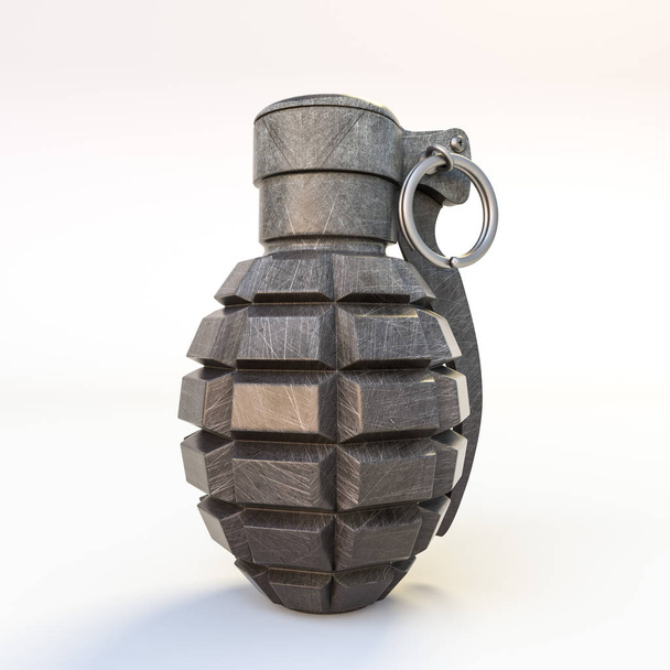 granaat geïsoleerd op een witte achtergrond 3d illustratie  - Foto, afbeelding