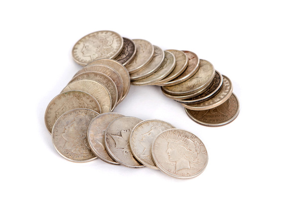 παλιά ασημένια δολάρια - Φωτογραφία, εικόνα