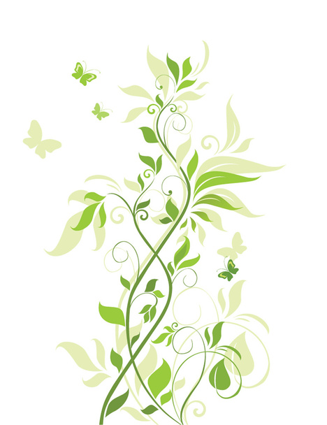 Green floral border - Vector, Image