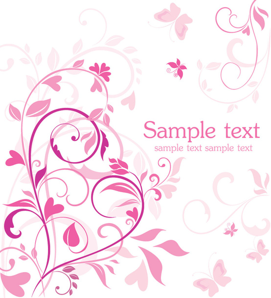Pink valentine card - Vector, Image