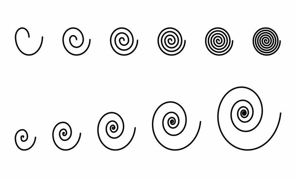 Illustration d'un ensemble de spirales de différents types
 - Vecteur, image
