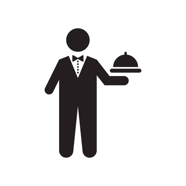 Waiter icon vector sign and symbol isolated on white background, Waiter logo concept - Vector, Image