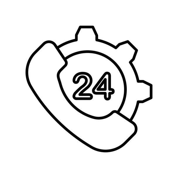 24 godzin ikona wektor znak i symbol na białym tle na białym tle, koncepcja logo 24 godziny - Wektor, obraz