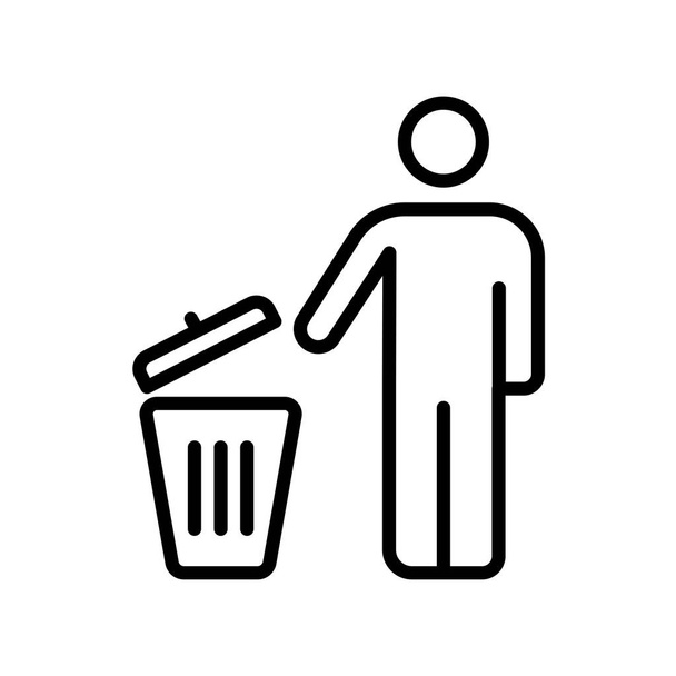 Vuilnis pictogram vector geïsoleerd op een witte achtergrond voor uw web en mobiele app design, Garbage logo concept - Vector, afbeelding