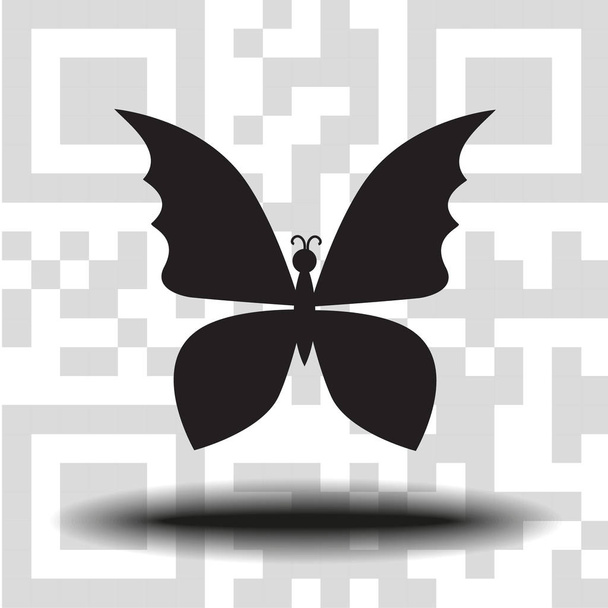 Εικονίδιο του φορέα πεταλούδα παρασκήνιο Qr code - Διάνυσμα, εικόνα