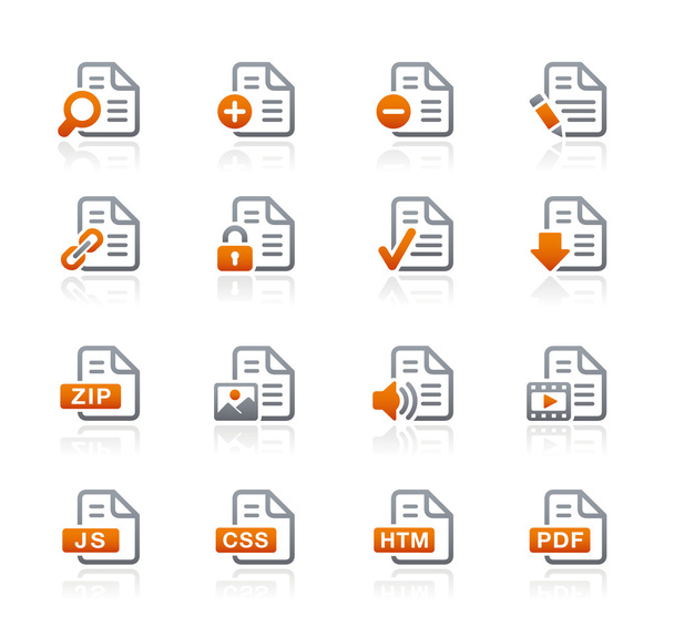 Documents Icons - 1 - Graphite Series - Vecteur, image