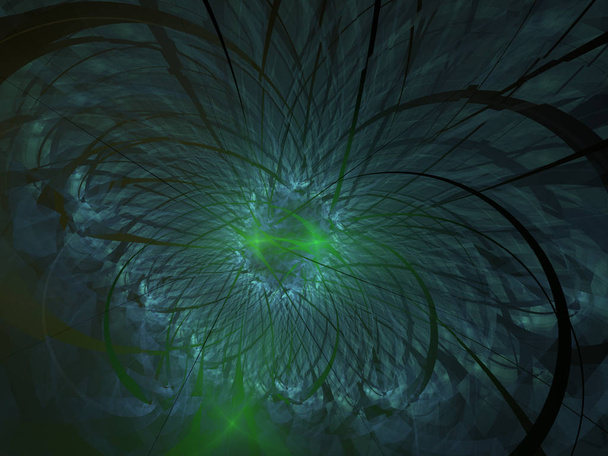 Πράσινο απαλό και μαλακό fractal λουλούδια υπολογιστή δημιουργούνται εικόνας για λογότυπο, έννοιες του σχεδιασμού, web, εκτυπώσεις, αφίσες. Λουλούδι φόντο - Φωτογραφία, εικόνα