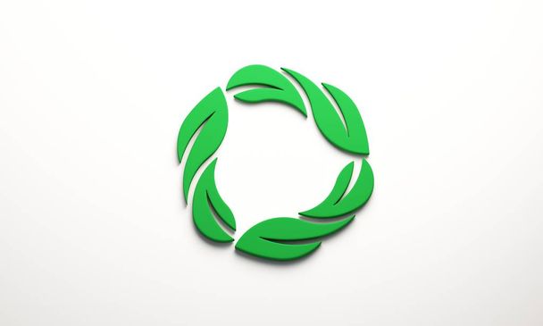 Illustrazione di rendering 3D di foglie organiche
 - Foto, immagini