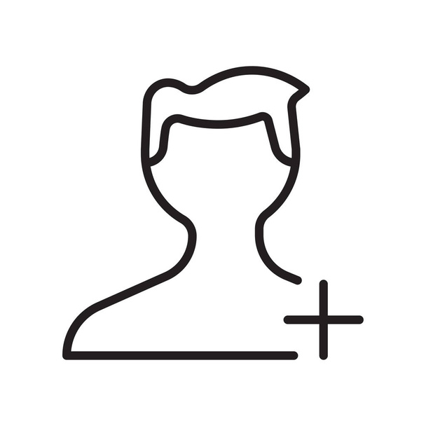 Προσθήκη χρήστη εικονίδιο διάνυσμα σημάδι και σύμβολο που απομονώνονται σε λευκό φόντο, Προσθήκη χρήστη λογότυπο έννοια, σύμβολο διάρθρωσης, γραμμική σημάδι - Διάνυσμα, εικόνα