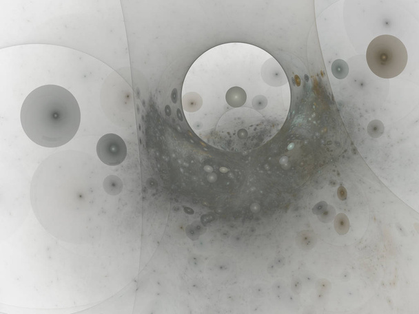 Fondo azul digital abstracto perfecto. Vortextunnel, ilustración 3d. Composición de burbujas y círculos y elementos fractales con relación metafórica al espacio, la ciencia y la tecnología moderna
. - Foto, imagen