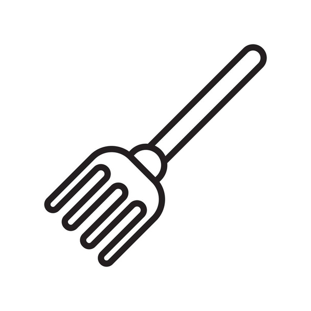 Вектор иконок Pitchfork изолирован на белом фоне для дизайна веб и мобильного приложения, концепция логотипа Pitchfork, символ контура, линейный знак, символ контура, линейный знак
 - Вектор,изображение