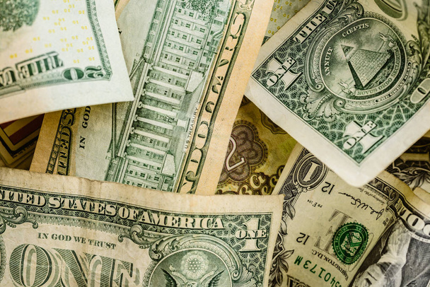 WAD dolarové bankovky na stůl - Fotografie, Obrázek