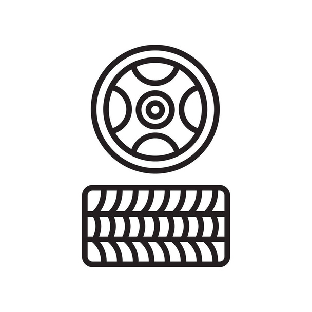 Segno vettoriale icona pneumatico e simbolo isolato su sfondo bianco, T
 - Vettoriali, immagini