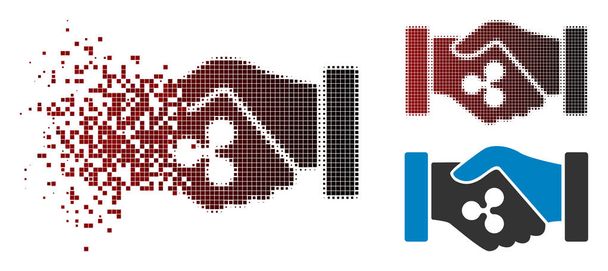 Pohyblivé Pixelated polotónů zvlnění smlouvy ruce ikona - Vektor, obrázek