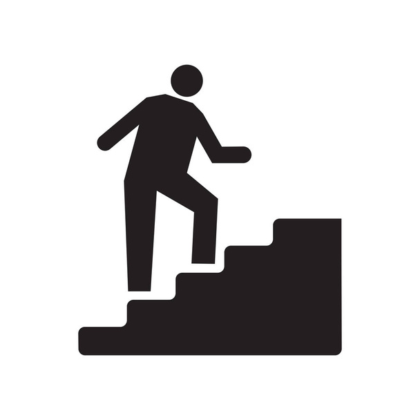 Merdiven simge vektör işareti ve beyaz arka plan üzerinde merdiven logo kavramı izole sembolü - Vektör, Görsel