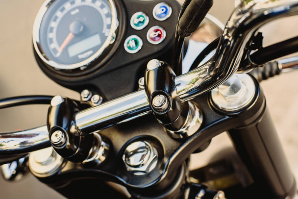 Detail van de onderdelen van een motorfiets - Foto, afbeelding