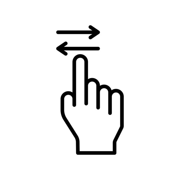 Swipe pictogram vector teken en symbool geïsoleerd op witte achtergrond,  - Vector, afbeelding