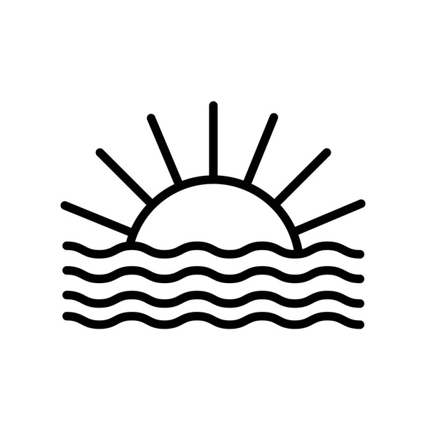 Signo de vector de icono de salida del sol y símbolo aislado sobre fondo blanco, concepto de logotipo de salida del sol
 - Vector, Imagen