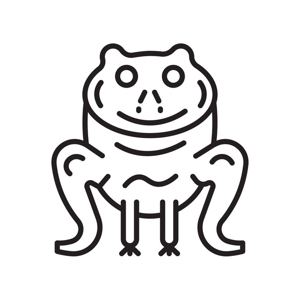 Żaba ikona wektor znak i symbol na białym tle na białym tle, F - Wektor, obraz