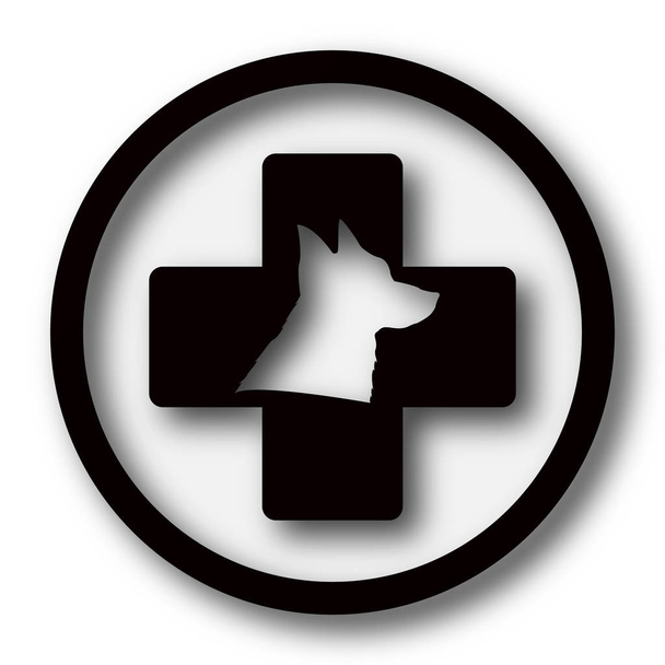 Veteriner simgesi. Beyaz arka plan üzerinde Internet düğmesi - Fotoğraf, Görsel