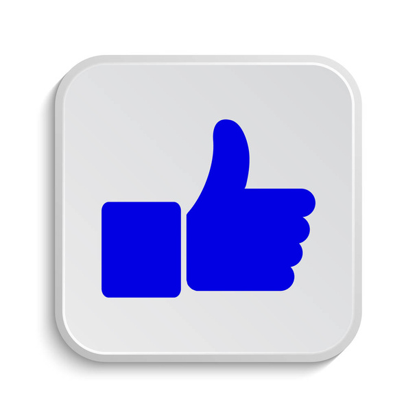 Thumb up icon. Internet button on white background - Photo, Image