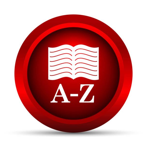 Icono del libro A-Z. Botón de Internet sobre fondo blanco
 - Foto, imagen