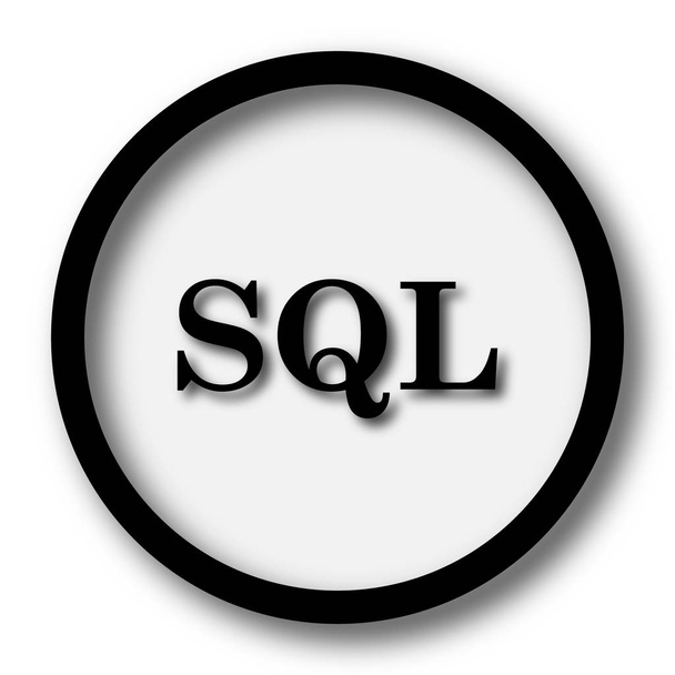 SQL simgesi. Beyaz arka plan üzerinde Internet düğmesi - Fotoğraf, Görsel