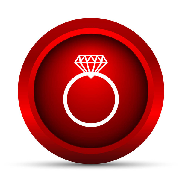 ダイヤモンド リングのアイコン。白い背景の上のインター ネット ボタン - 写真・画像