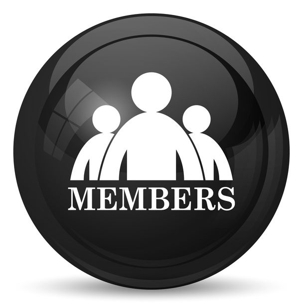 Εικονίδιο μέλη. Κουμπί Internet σε άσπρο φόντο - Φωτογραφία, εικόνα