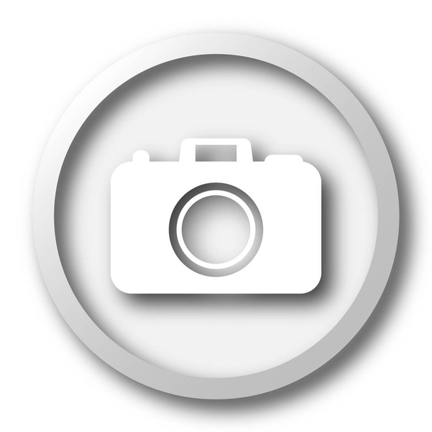 Fénykép fényképezőgép ikonjára. Internet gomb fehér háttér - Fotó, kép