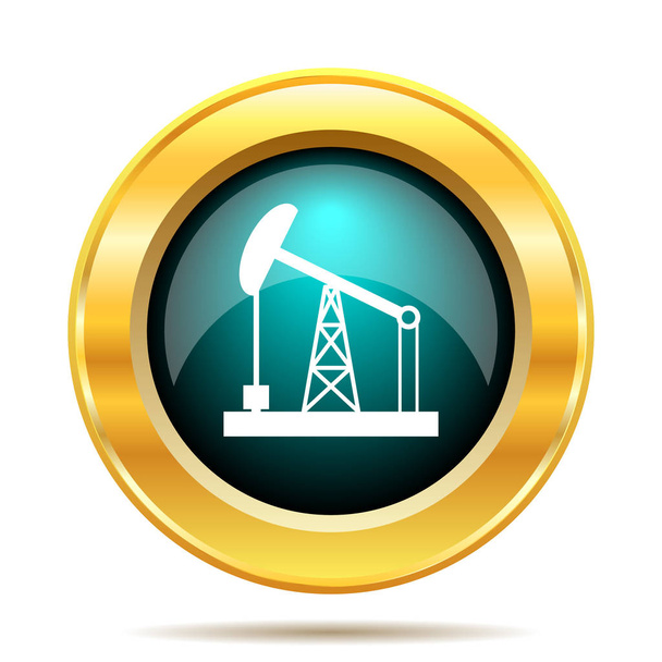 Εικονίδιο αντλία πετρελαίου. Κουμπί Internet σε άσπρο φόντο - Φωτογραφία, εικόνα