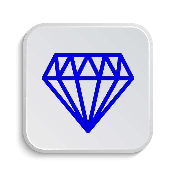 Ícone de diamante. Botão de Internet no fundo branco
 - Foto, Imagem