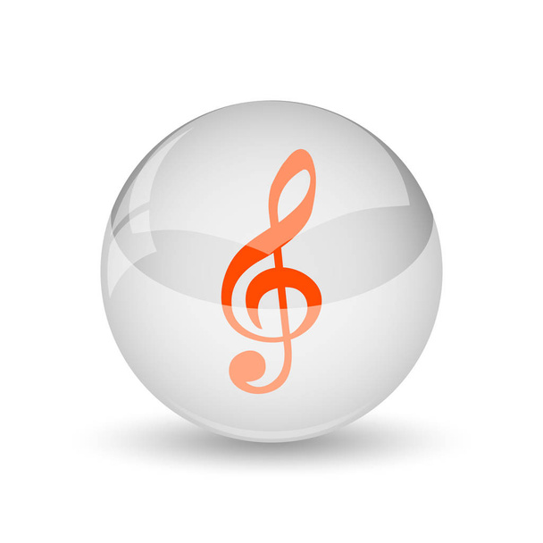 Musical note icon. Internet button on white background - 写真・画像