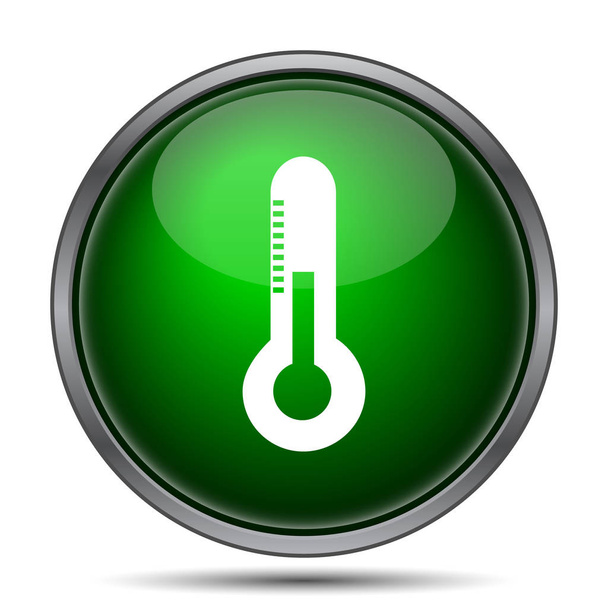 温度計のアイコン。白い背景の上のインター ネット ボタン - 写真・画像