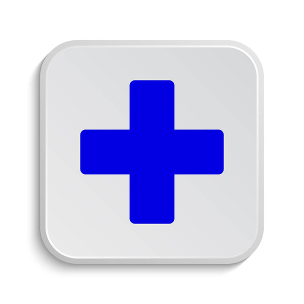 Значок медицинского креста. Кнопка Интернет на белом фоне
 - Фото, изображение