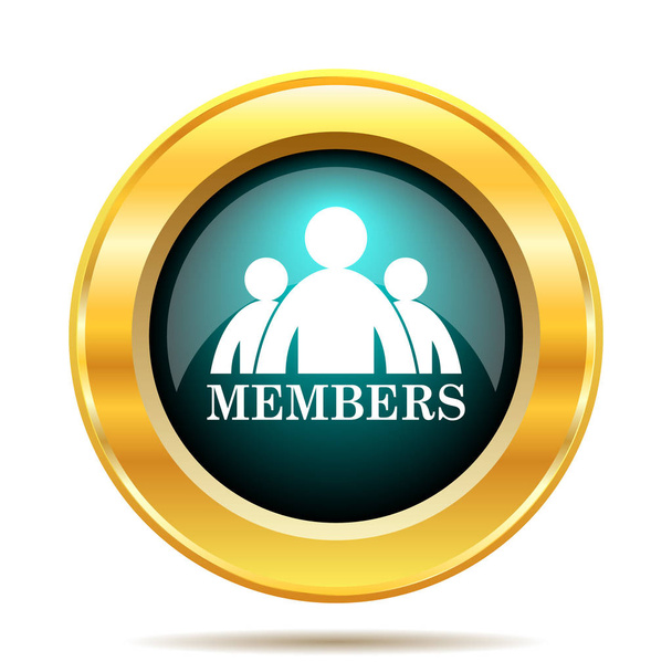Icono de miembros. Botón de Internet sobre fondo blanco
 - Foto, imagen