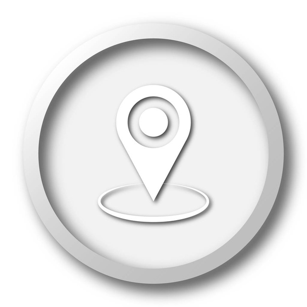 ピンの場所アイコン。白い背景の上のインター ネット ボタン - 写真・画像